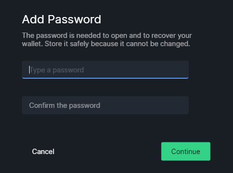 Add a password in Wasabi