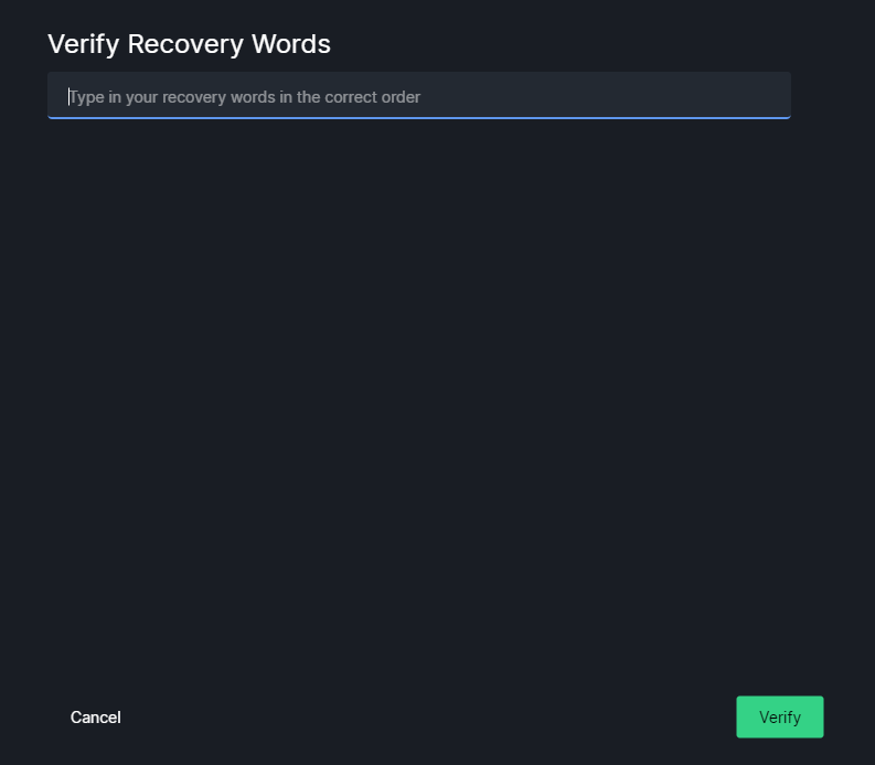 Wasabi Wallet Verify Recovery Words